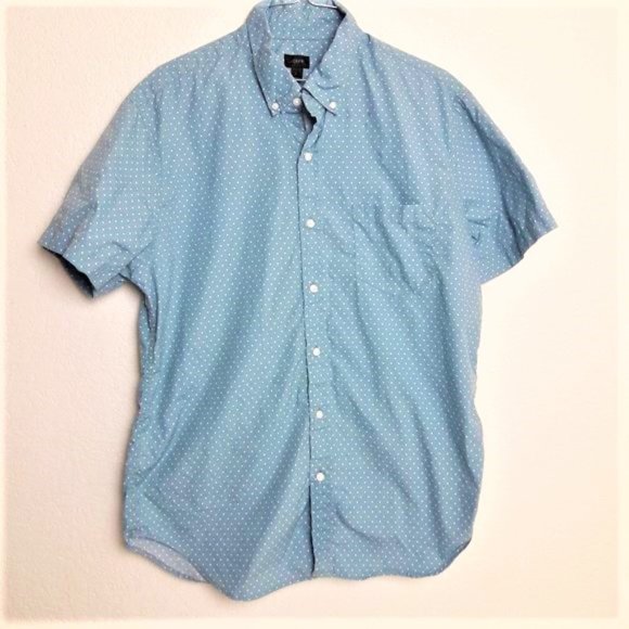 J. Crew Other - J. Crew Large Blue Polka Dot Button Down Shirt